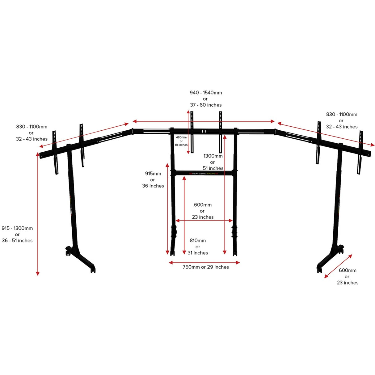 Next Level Racing Next Level Racing Free Standing Triple Monitor Stand