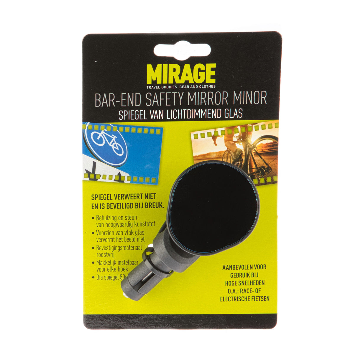 Mirage Mirror With Plug Minor Bar-end Left Right Black