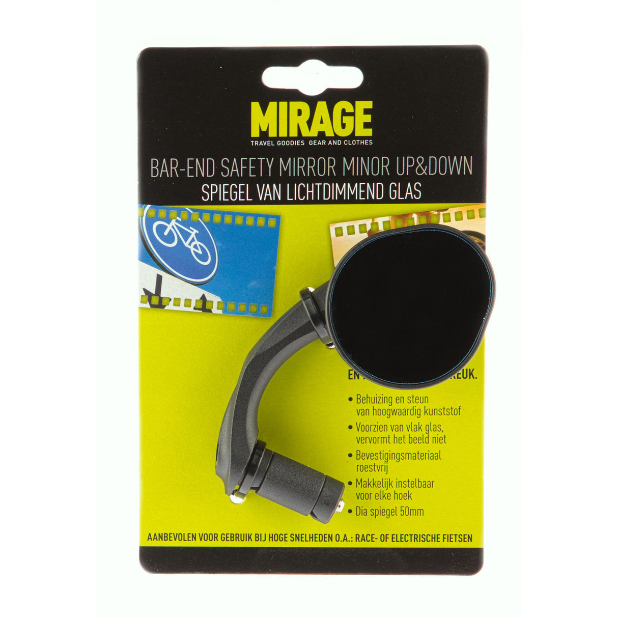 Mirage Spiegel Up Down Bar-End Left or Right Black On Card