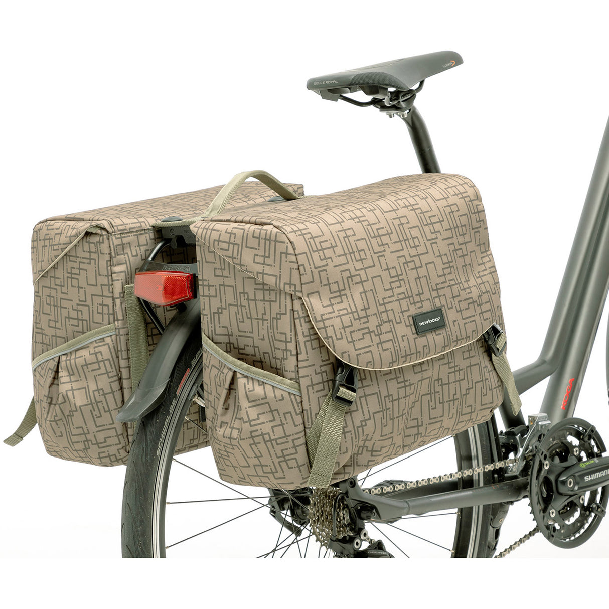 Mondi Joy Double Fahrradbeutel - Wasser - Repellent Polyester - Racktime - Ivy Grey