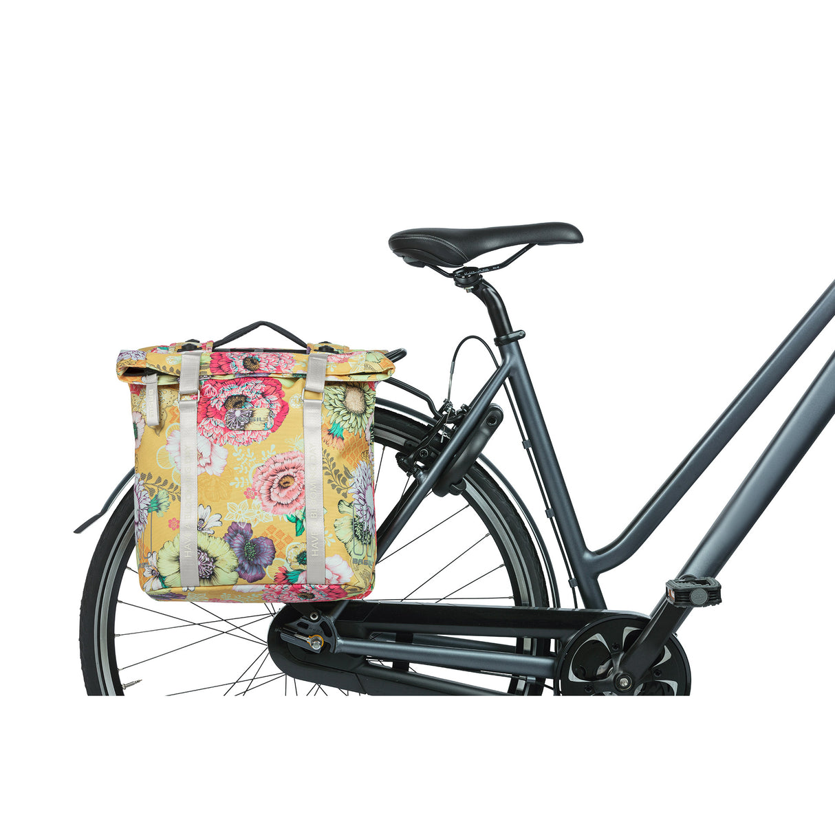 Basilikum Bloom Field Doppelfahrradbeutel, wasserdicht, Honiggelb, 35 l