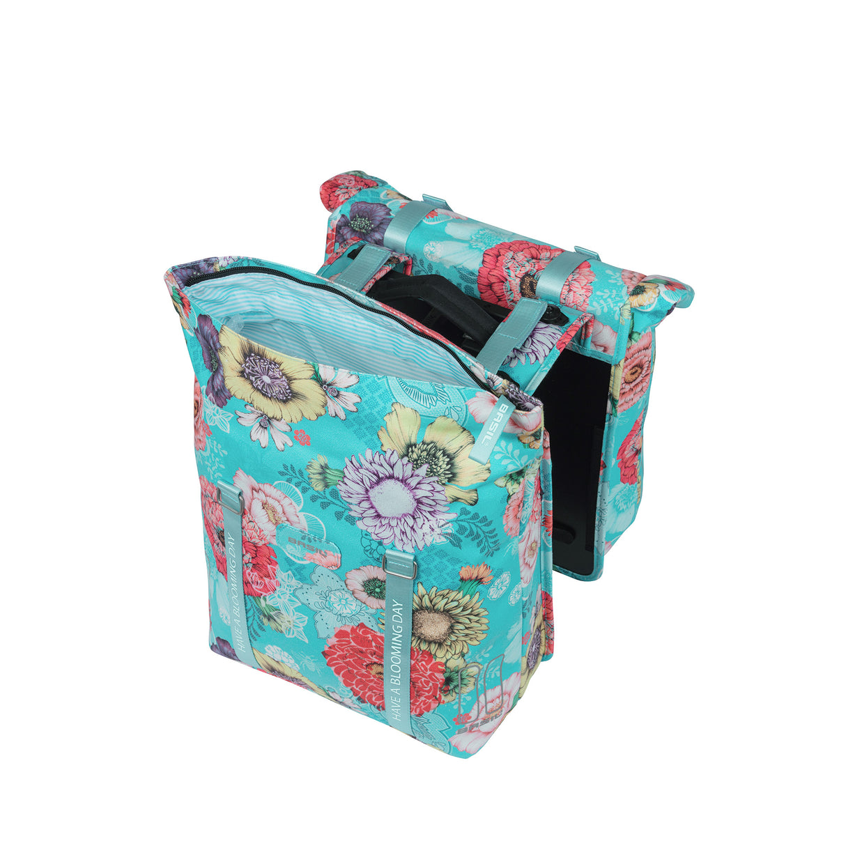 Basilikum Bloom Field Doppelfahrradbeutel, wasserdicht, himmelblau, 35l