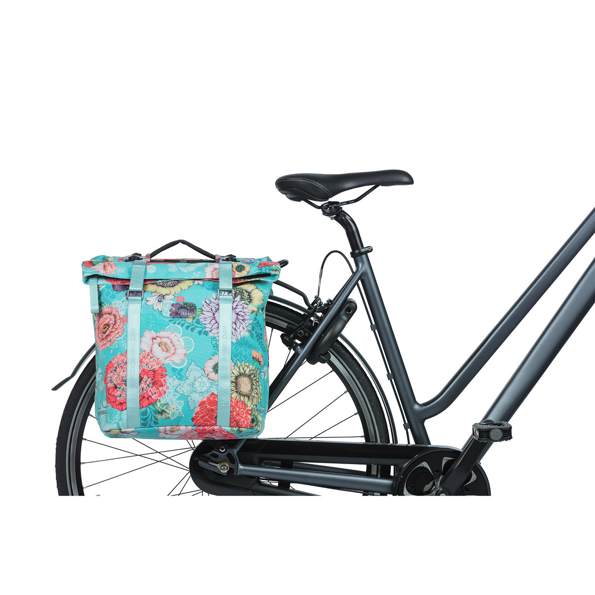 Basilikum Bloom Field Doppelfahrradbeutel, wasserdicht, himmelblau, 35l