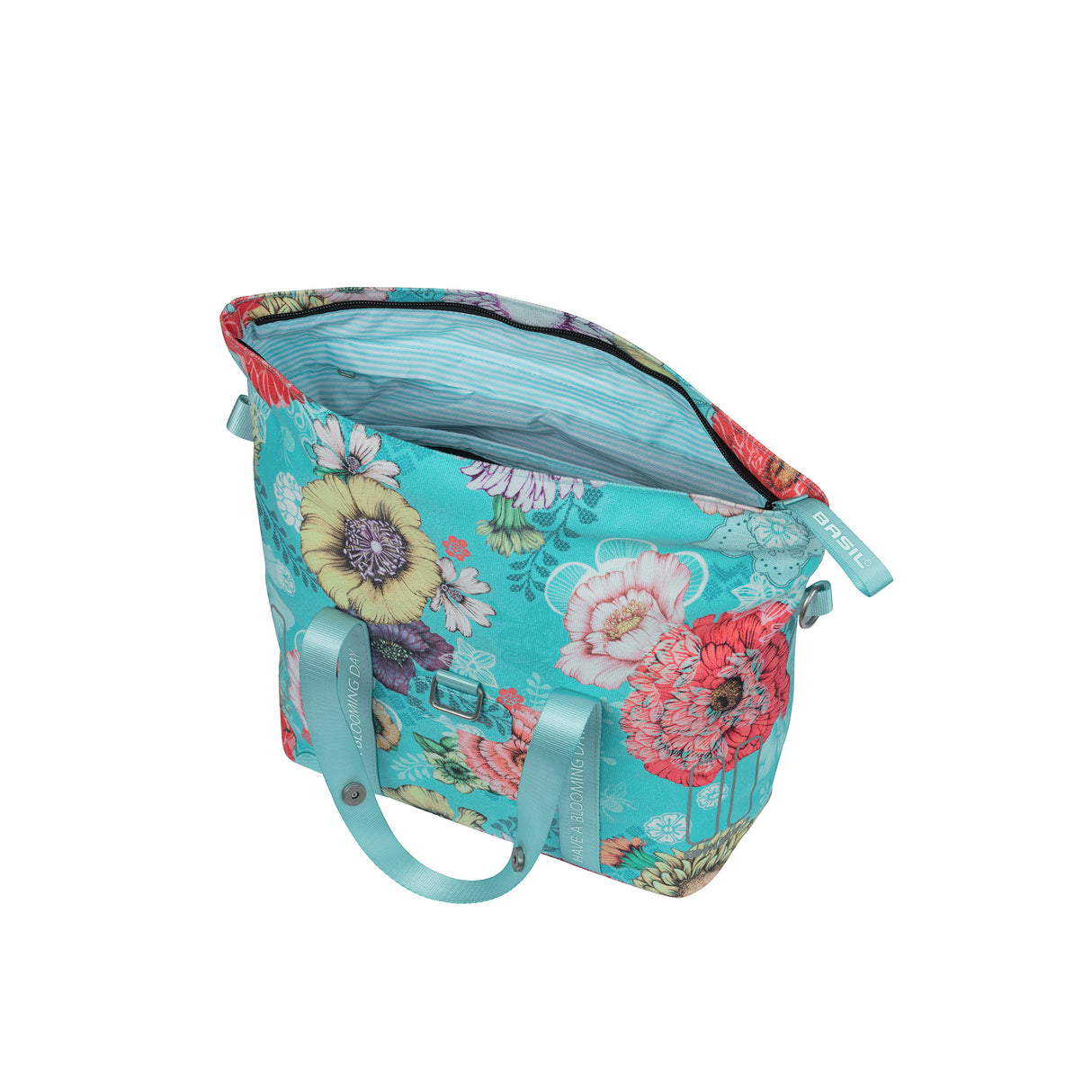 Basilikum Bloom Field Fahrradhandtasche - langlebig, wasserdicht, blau