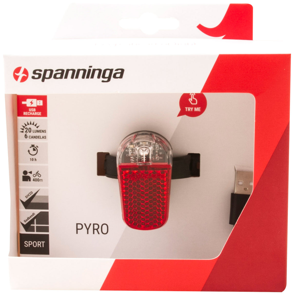 Spanninga Hecklicht Pyro USB wiederaufladbar