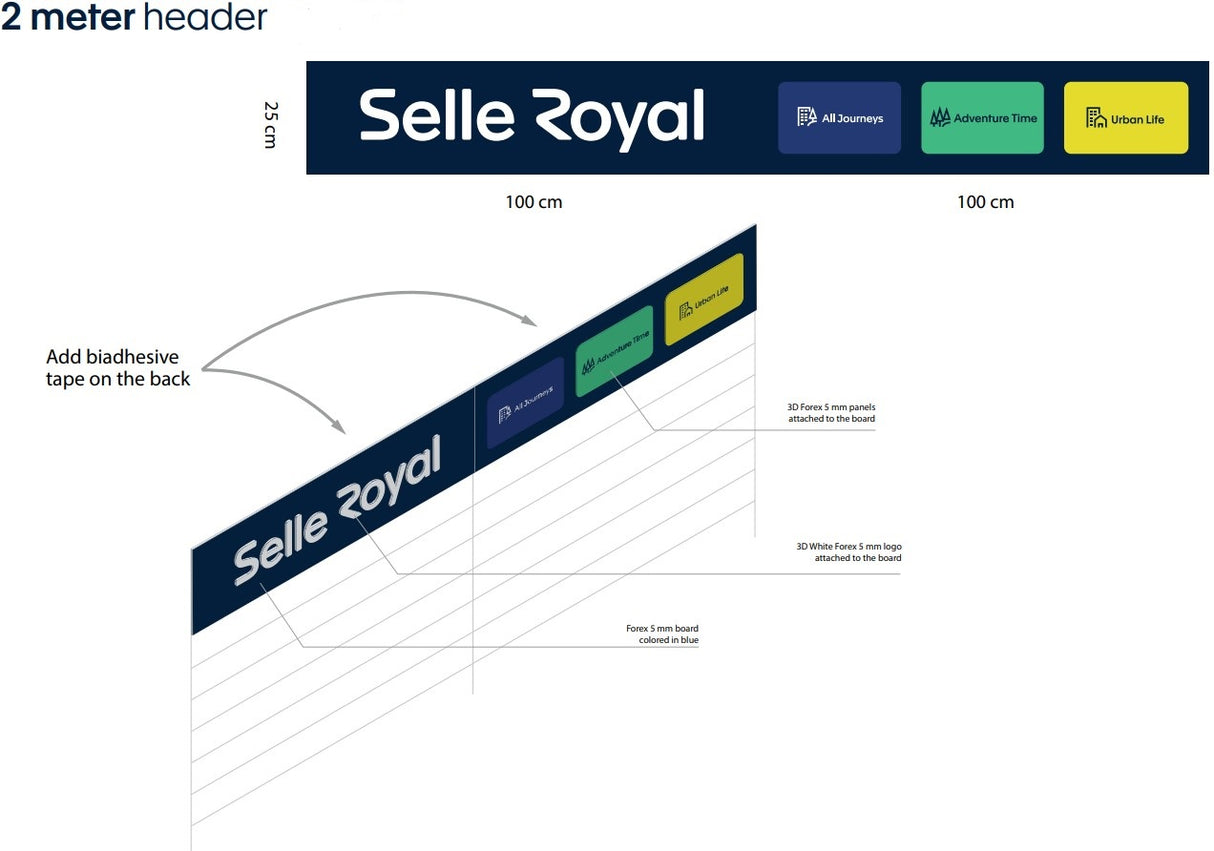 Selle Royal Shelf Board 2 Meter mit Logo und Produktlinien