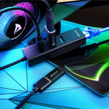 Sharkoon 3-Port USB 3.2 Gen 1 Aluminium Hub + RJ45 Ethernet