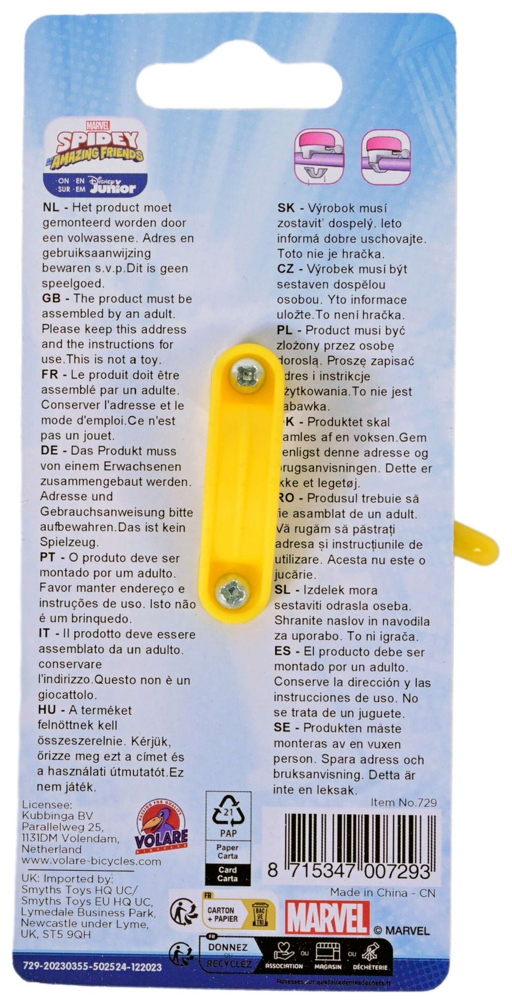 Spidy a seng erstaunlech Frënn Velo Bell - Jongen - Blue rout Giel