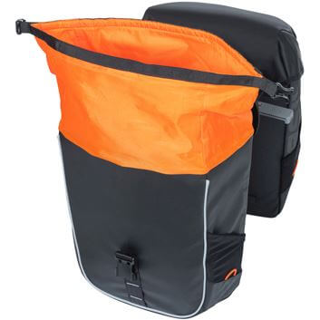 Basilikum Miles Tarpaulin Mike Doppelfahrradbeutel, schwarz, wasserdicht, 34 Liter
