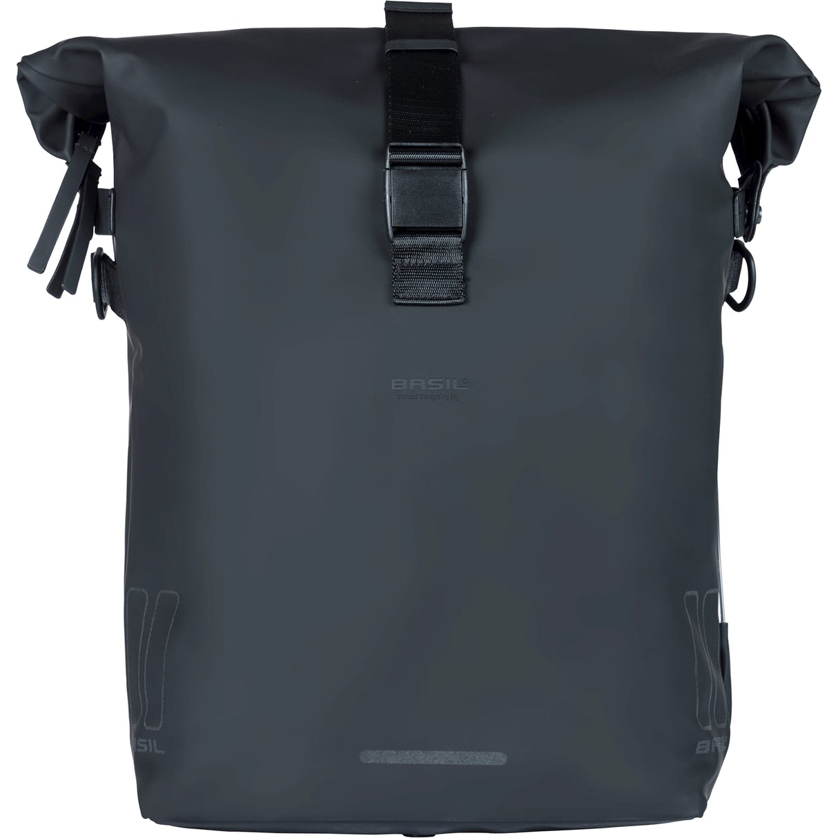 Basil Soho Mik Side Bicycle Sac à vélo noir, imperméable, PU, ​​Nordlicht LED, 17L