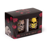 2 vasos para beber - rosas de cráneo