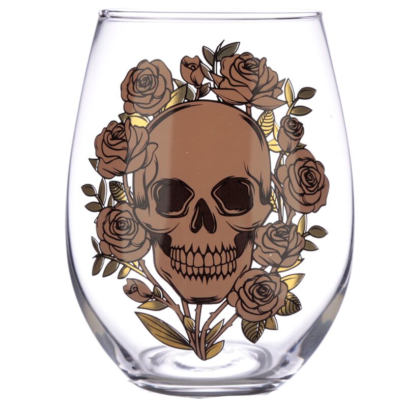 2 vasos para beber - rosas de cráneo
