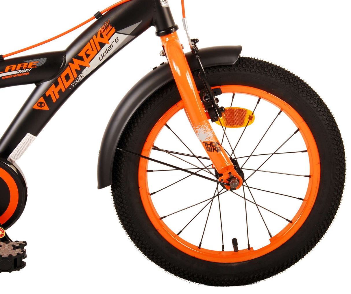 Volare thbike per bambini per bambini da 16 pollici arancioni neri freni a due mani