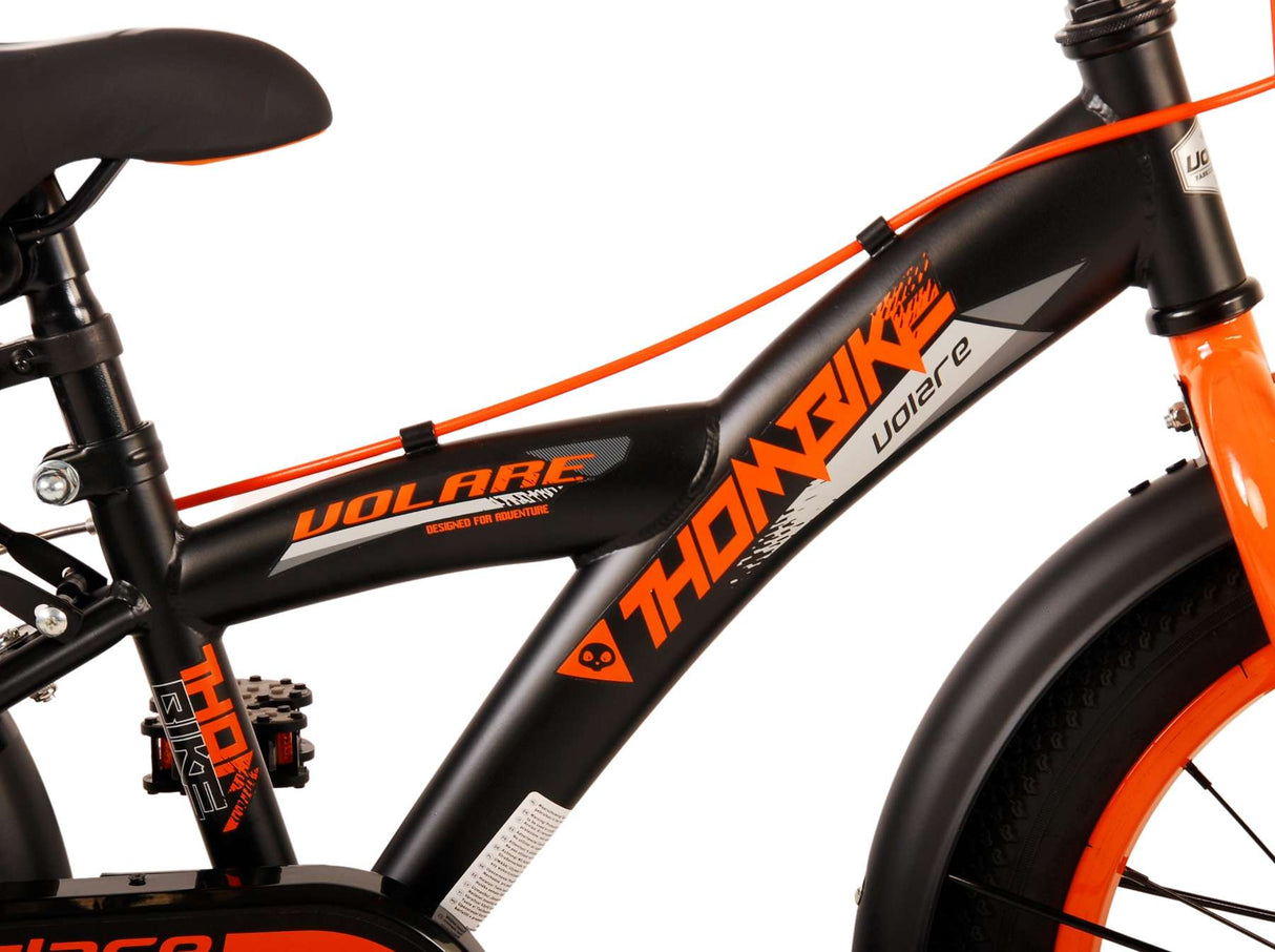 Volare thbike per bambini per bambini da 16 pollici arancioni neri freni a due mani