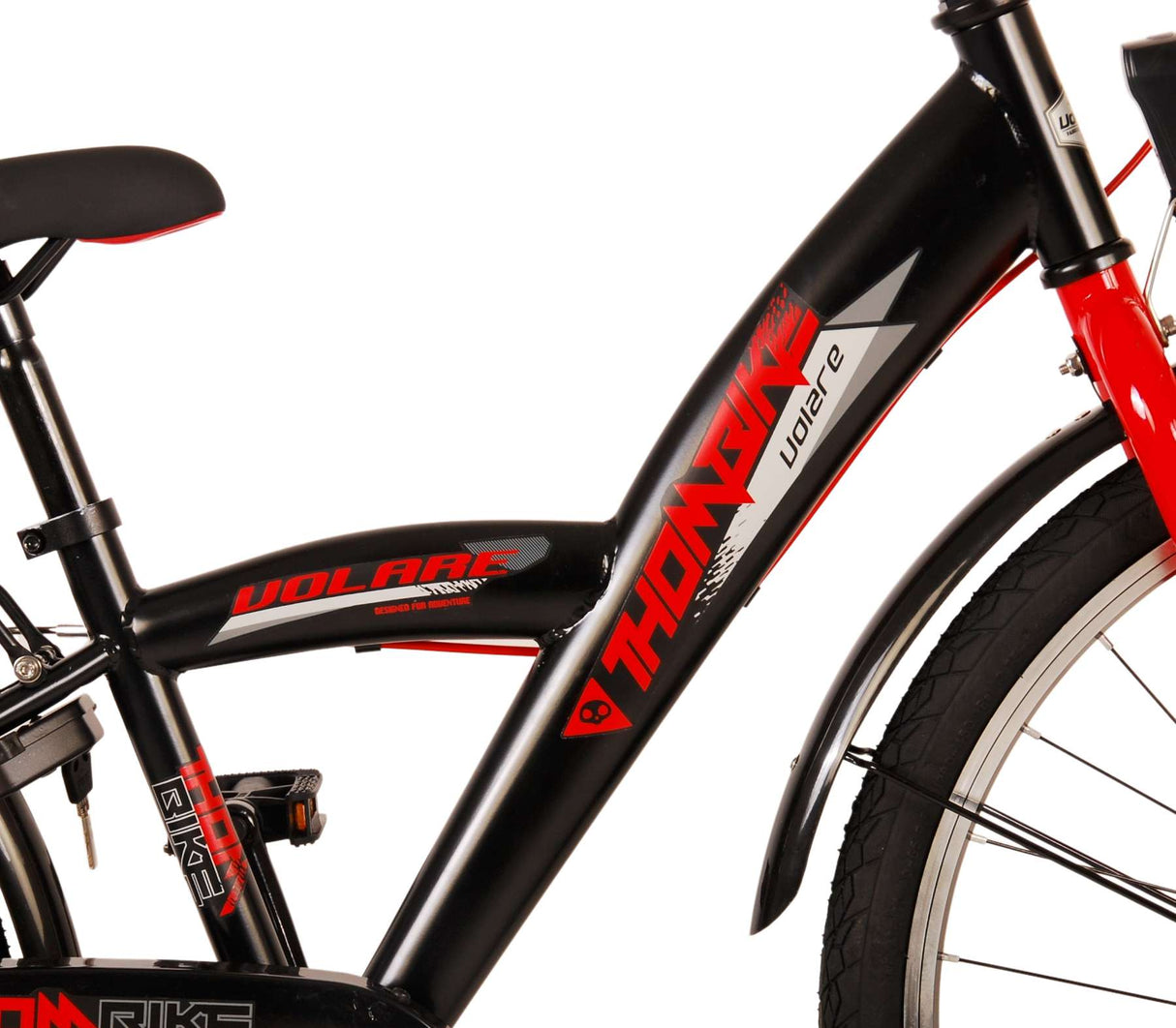 Volare Thombike otroško kolesarsko fantje 24 palčni črno rdeči dve ročni zavora