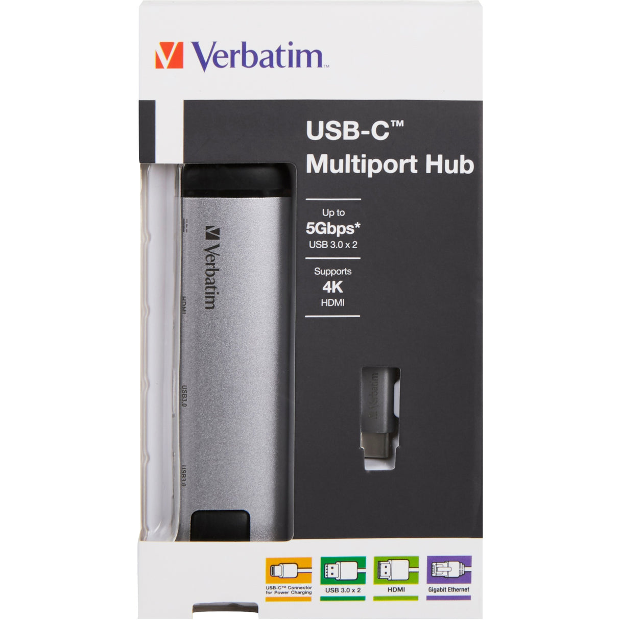 Verbatim USB 3.2 Gen 1 multiport hub, USB-C > 2x USB-A + US