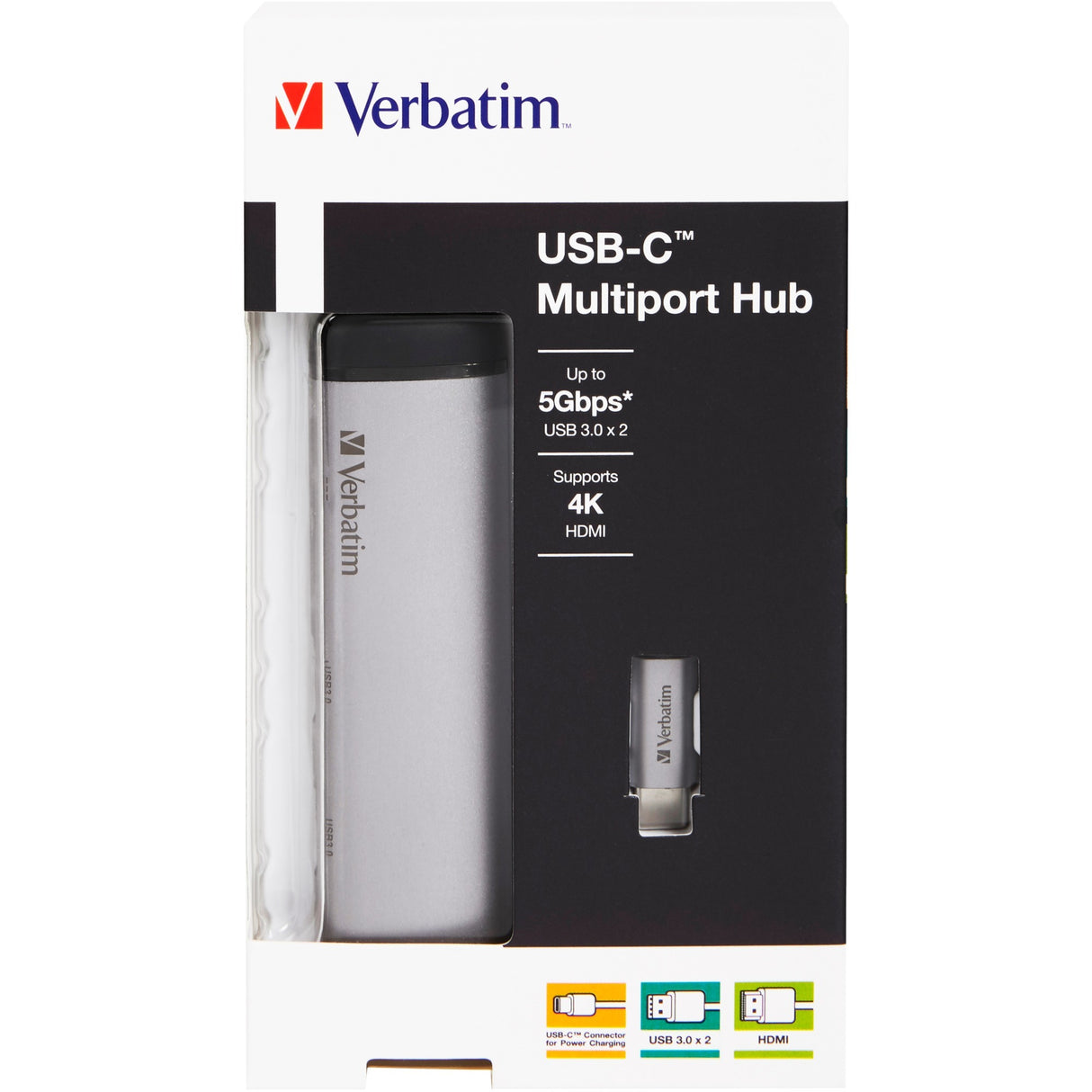 Verbatim USB 3.2 Gen 1 multiport hub, USB-C > 2x USB-A + US