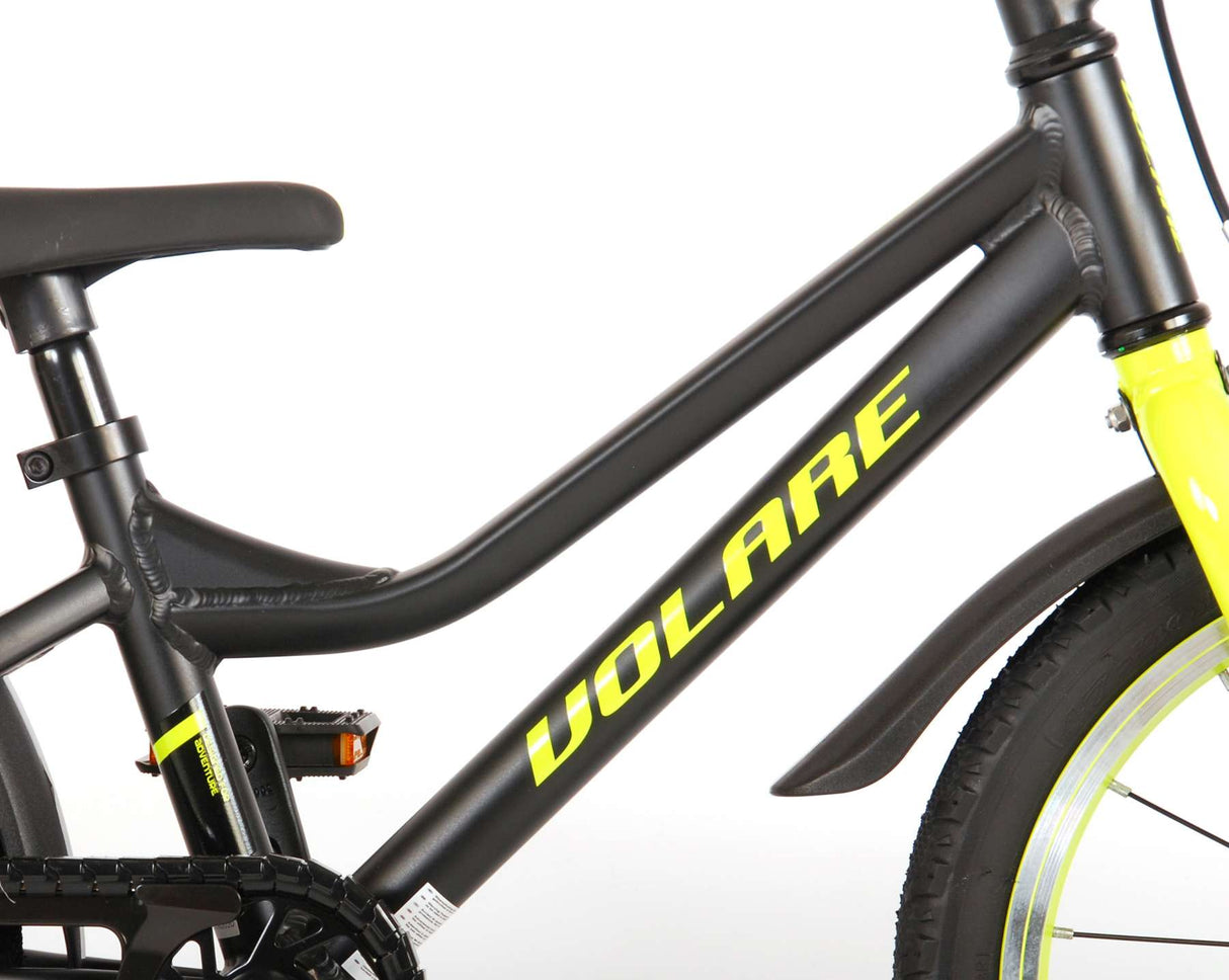 Volare Blaster Children's Bike - Boys - 16 Inch - Black Yellow - Prime Collection