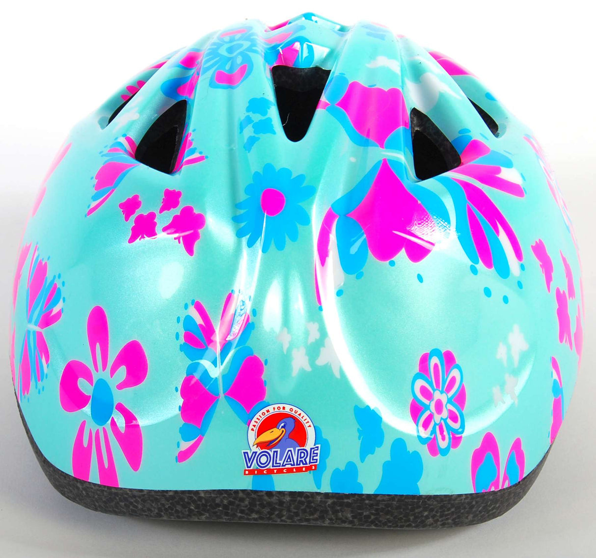 Volare Otroška kolesarska čelada xs modro roza cvetje 47-51 cm dodatni majhen model