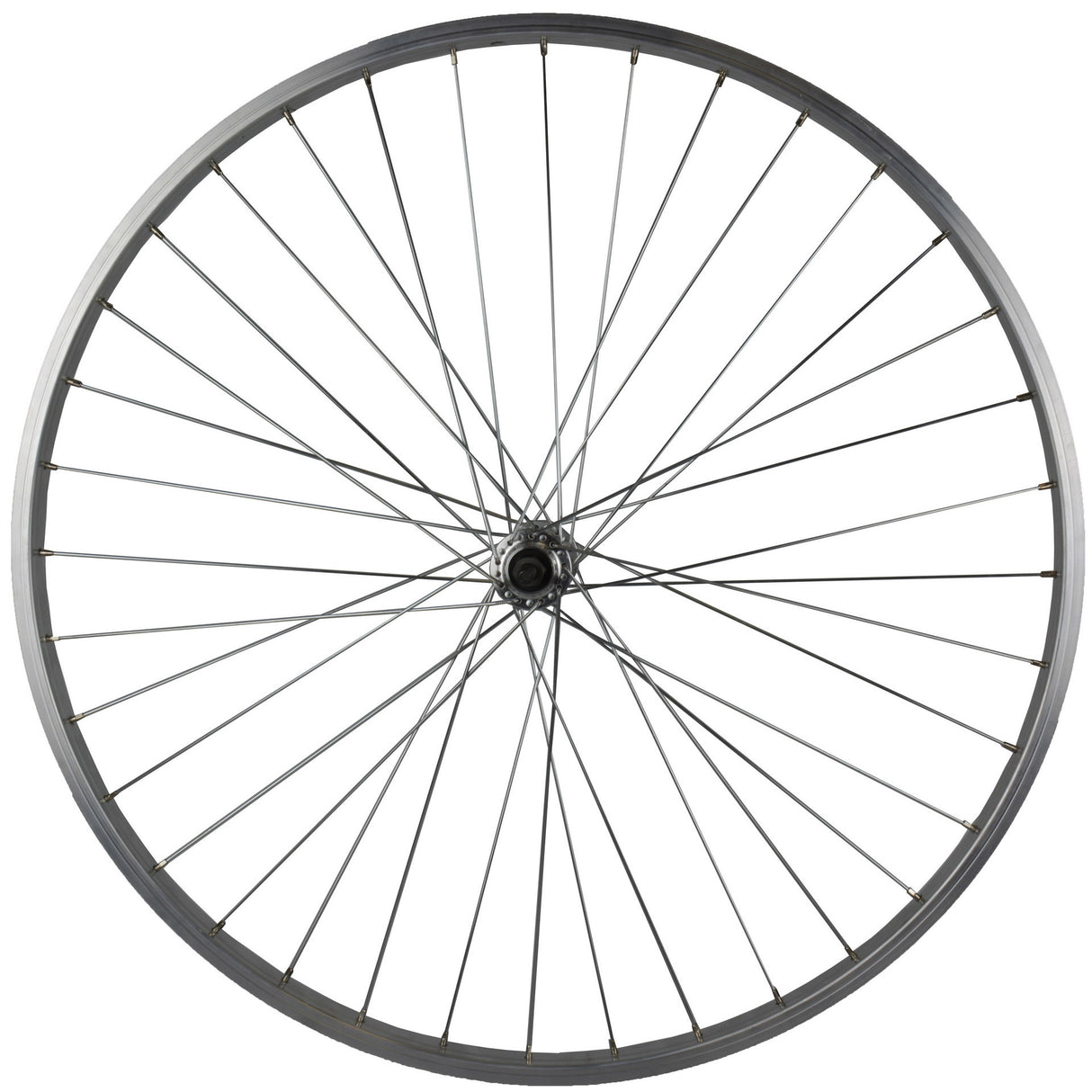 Roland front wheel P24 28 36G fixed axle alu silver