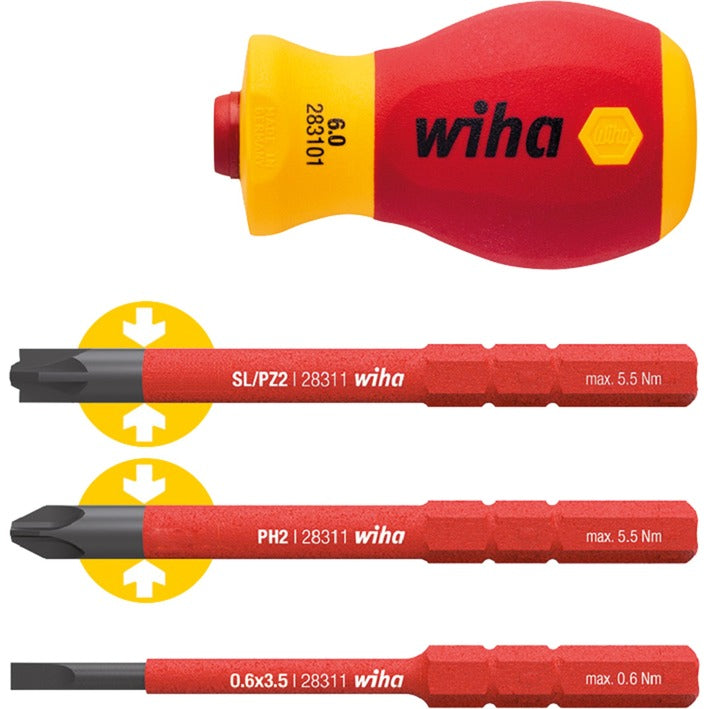 Wiha Screwdriver with Bithouderset Electric Slimvar