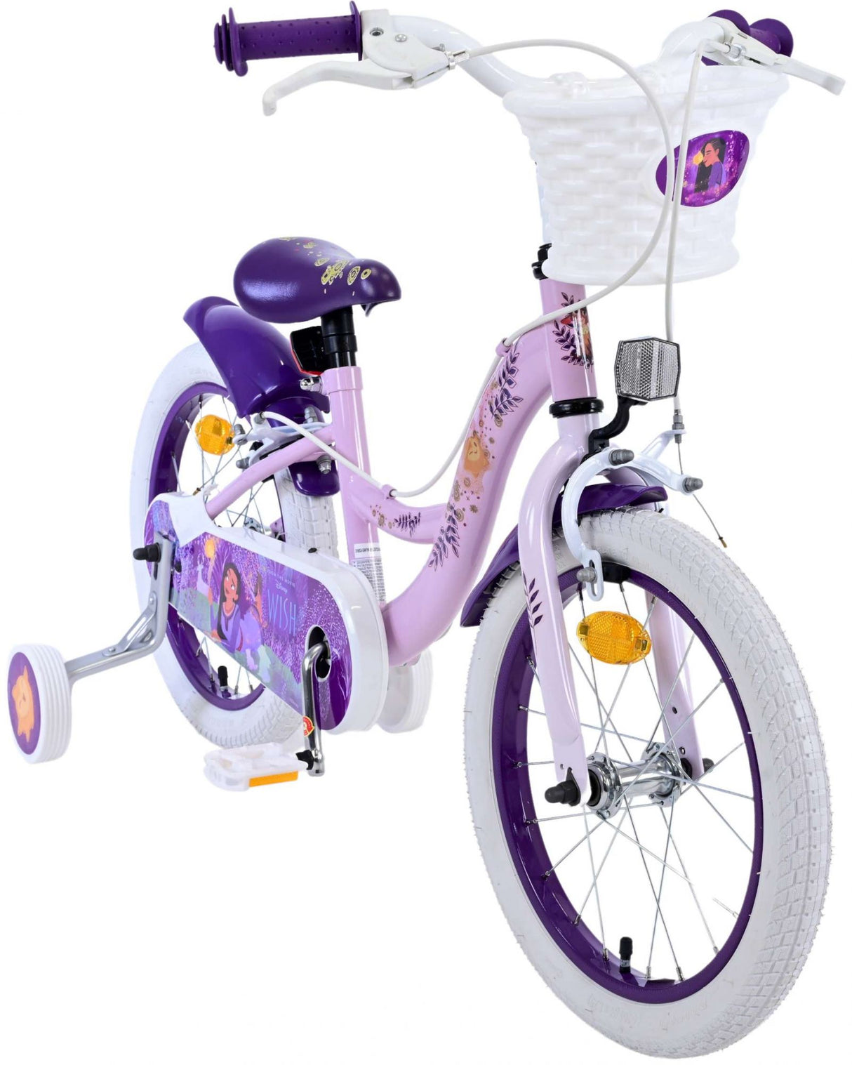 Ønsker Disney Children's Bicycle - Girls - 16 tommer - Purple - To håndbremser