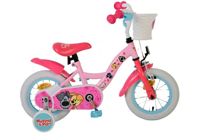 Woezel Pip Children's Bike - Girls - 12 Inch - Pink