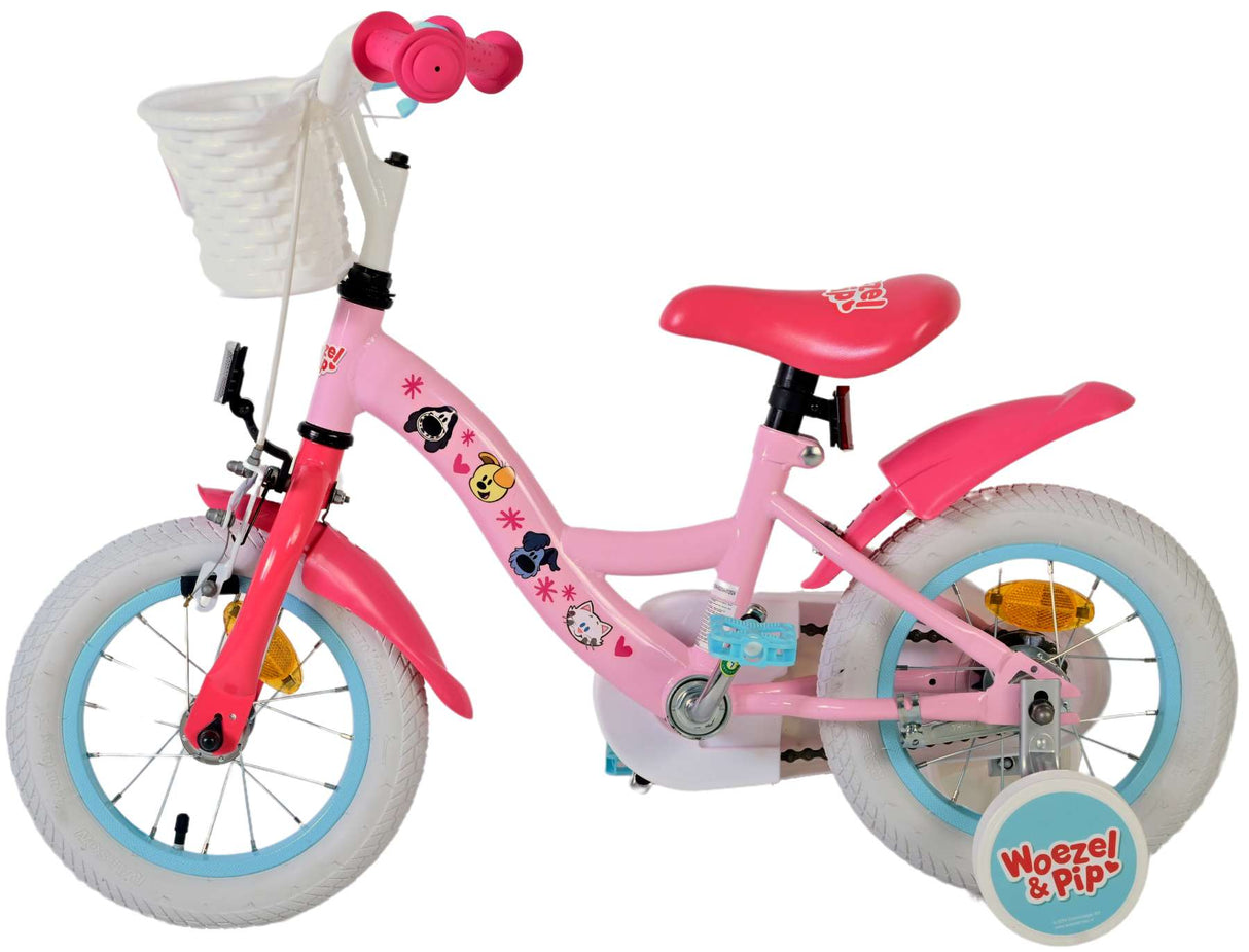 Woezel Pip Children's Bike - Girls - 12 Inch - Pink