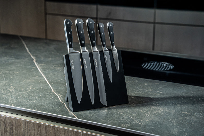 Arbaer knife set with magnetic block 6-piece handles in gift box