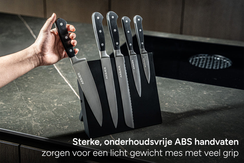Arbaer knife set with magnetic block 6-piece handles in gift box