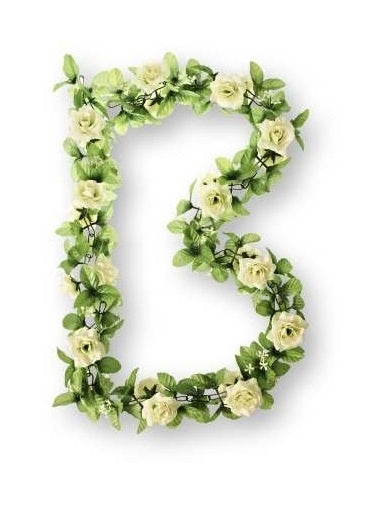 Basil Roses Flower Garland Bloemenstreng White
