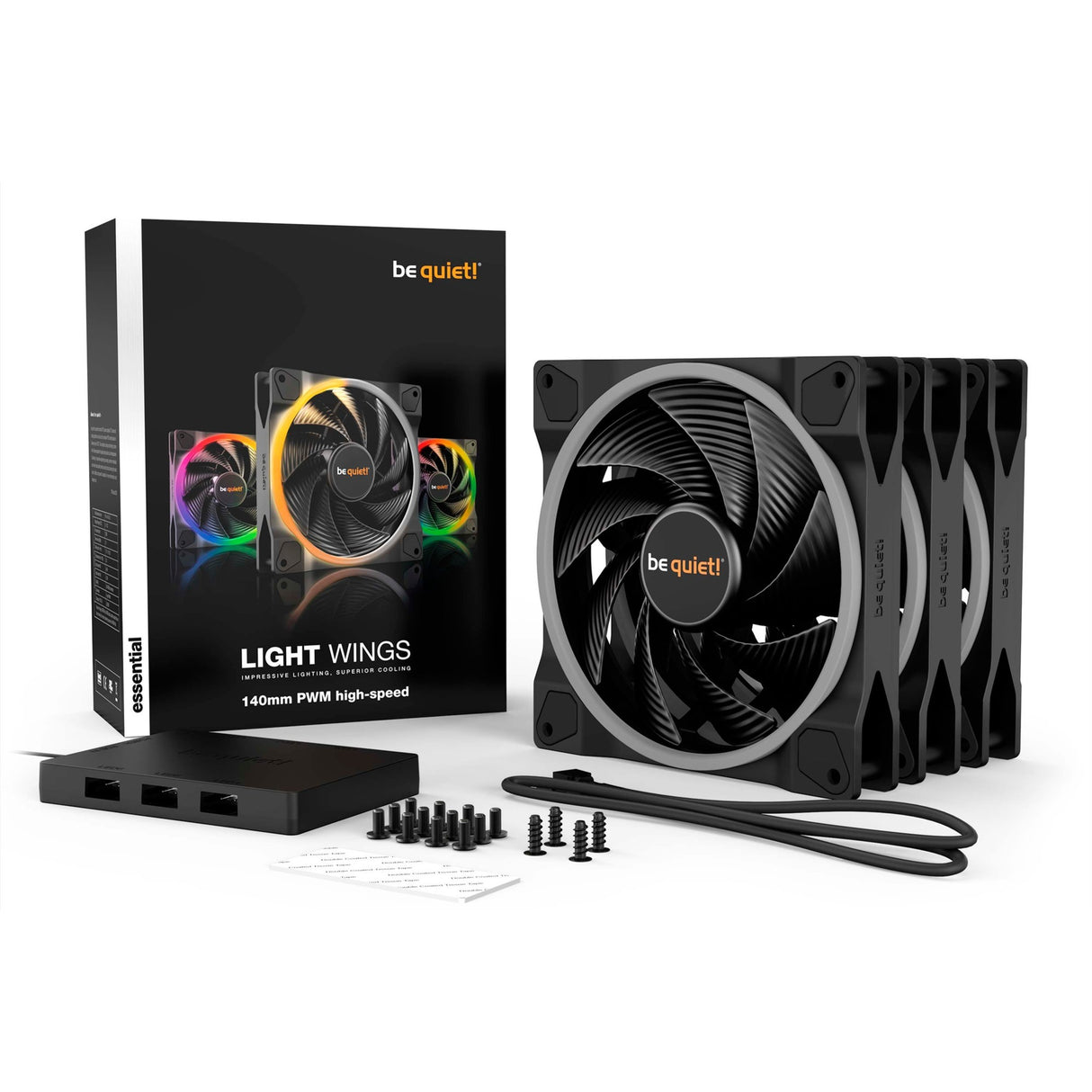 Roueg sinn! Liicht pwm 140 mm Héichgeschwindegen Triple Pack