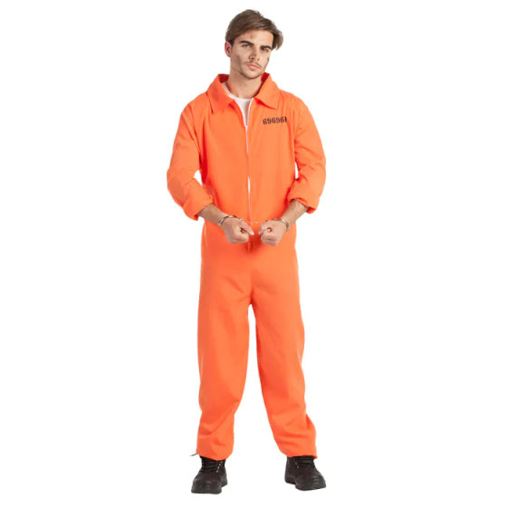Boland Dress Up Suit Oranje Overall Prisoner Peter Heren Size XL