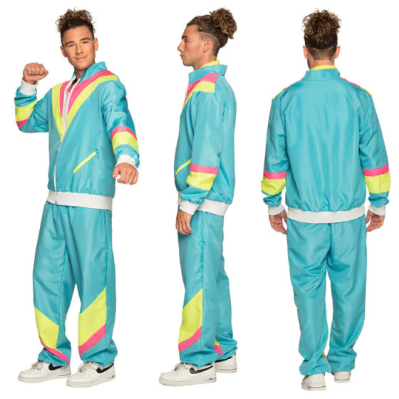 Boland Retro Tracksuit Mænds polyesterblå størrelse L