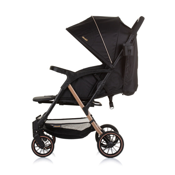 Chipolino Amber zložljivi buggy s stopalo obsidian črno