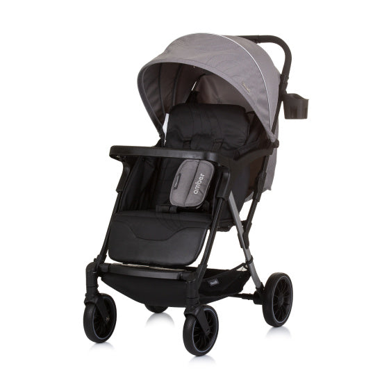 Chipolino Amber pliable buggy avec couvercle de pied en granit gris noir