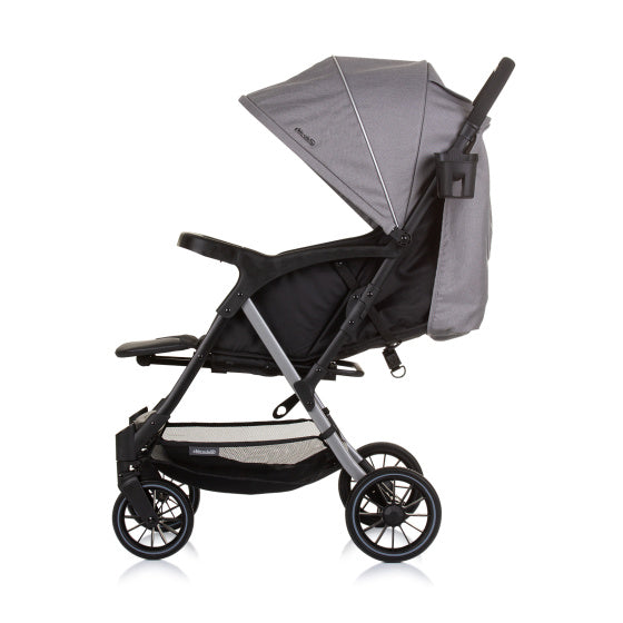 Chipolino Amber pliable buggy avec couvercle de pied en granit gris noir