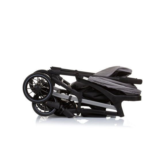 Chipolino Amber pliable buggy avec couvercle de pied en granit gris noir