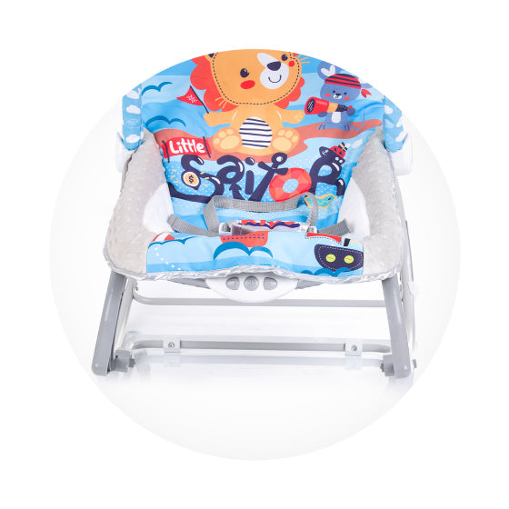 Chipolino Baby Spa houpací křeslo s hudbou a uklidňující vibrace modrá šedá