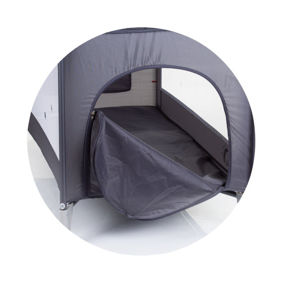 Chipolino faltbares Lagerbett mit wechselnem Pad Asche grau