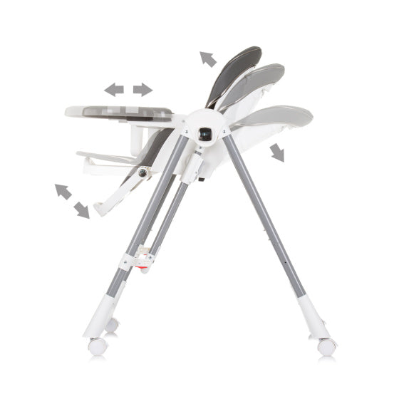 Chipolino batido de leche 2-en-1 mecedora de silla alta ceniza blanca