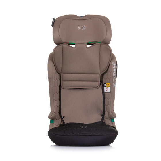 Chipolino Lux X Bilsæde I-størrelse 76-150 cm isofix macadamia taupe sort sort