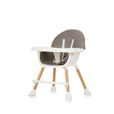 Chipolino Rio 2-in-1 Héichpulle mat der Eetage Sëtz Këssen Grafit Graf Grey Wäiss