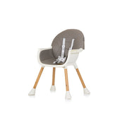 Chipolino Rio 2-in-1 Héichpulle mat der Eetage Sëtz Këssen Grafit Graf Grey Wäiss