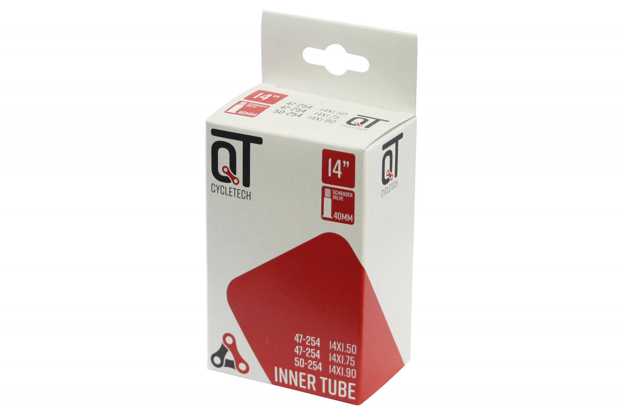 Qtcychectech QT Inner Tube AV2 14 tommer 47 50-254 Auto Valiel 2217334 [QT Cycle Tech]