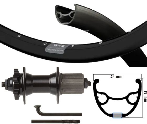 KGS baghjul 28 tommer (622) Rim Spaak Black Cassette 8-10 Disc