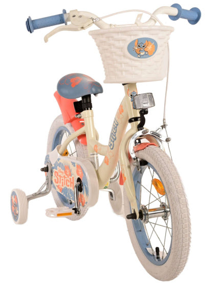 Disney Stitch Rower dziecięcy - dziewczyny - 14 -calowy - kremowy koralowy błękit