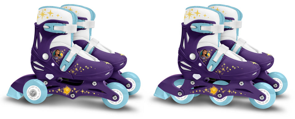 Disney Wish 2 in 1 TRI Inline Skates Semi-Softboat Purple Size 27-30