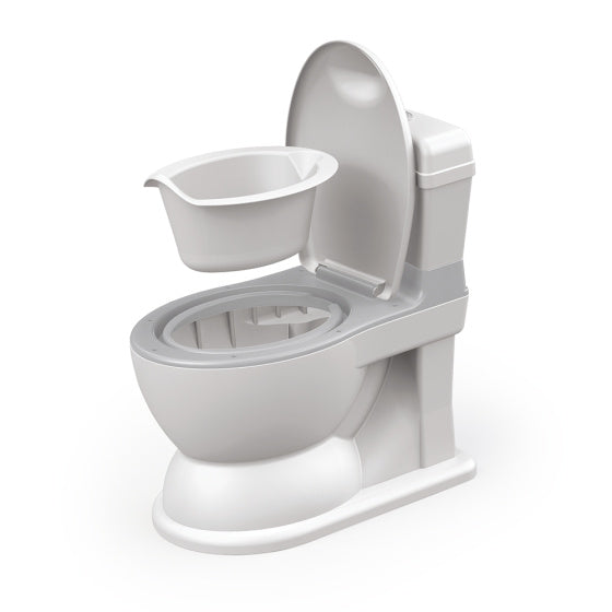 Dolu 2-in-1 XL Educational Plaspotje with flushing effect white gray