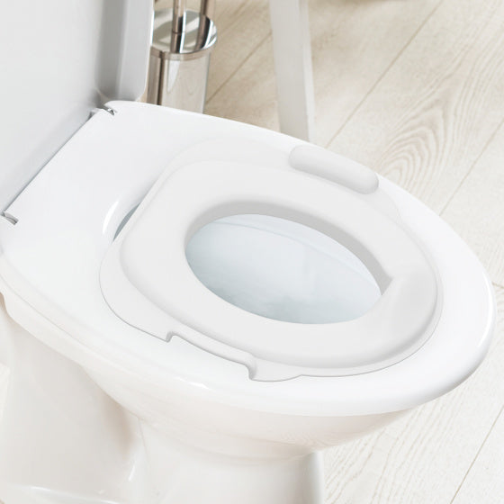 Dolu 2-in-1 XL Educational Plaspotje with flushing effect white gray